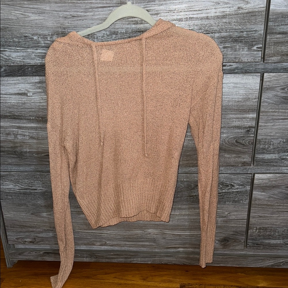 Cozy Tan Hooded Knit Sweater